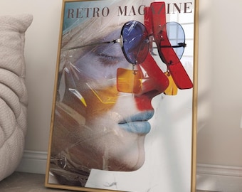 Colorful Fashion Magazine Poster, Vintage Poster, Retro Fashion Canvas, Trendy Magazine Cover, Luxury Fashion Print, Magazine Wall Art