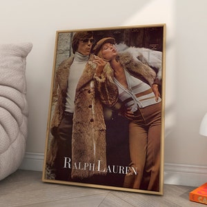 Rauchendes Paar Druck, Vintage Mode-Magazin Poster, Old Geld Stil Druck, Retro Leinwand Kunst, Luxus Druck, Trendige Wandkunst, Ralph Lauren