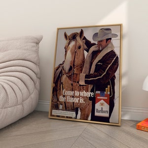 Vintage Poster, Vintage Marlboro Print, Marlboro, Retro Art Print, Canvas Wall Art, Premium Canvas Wall Art, Gift for dad, Old Advertising