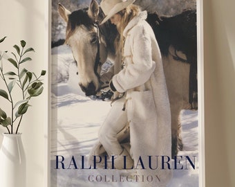 Vintage Fashion Magazine Poster, Old Money Style Print, Retro Fashion Canvas Art, Luxury Fashion Print, Trendy Wall Art, Old Ralph Lauren