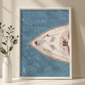 Vintage Fashion Magazine Poster, Luxury Yacht Poster, Luxurious Boat Print, Retro Fashion Canvas Art, Luxury Fashion Print, Trendy Wall Art