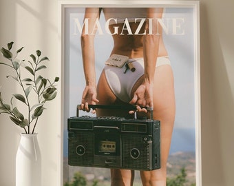 Vintage Magazine Poster, Fashion Magazine Poster, Retro Fashion Canvas, Trendy Magazine Cover, Luxury Magazine Print, Popular Wall Art