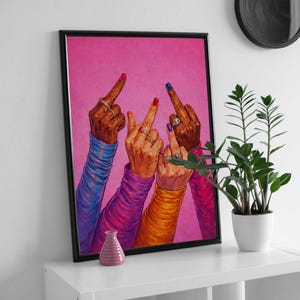Contemporary feminist art print celebrating rebellion and individuality