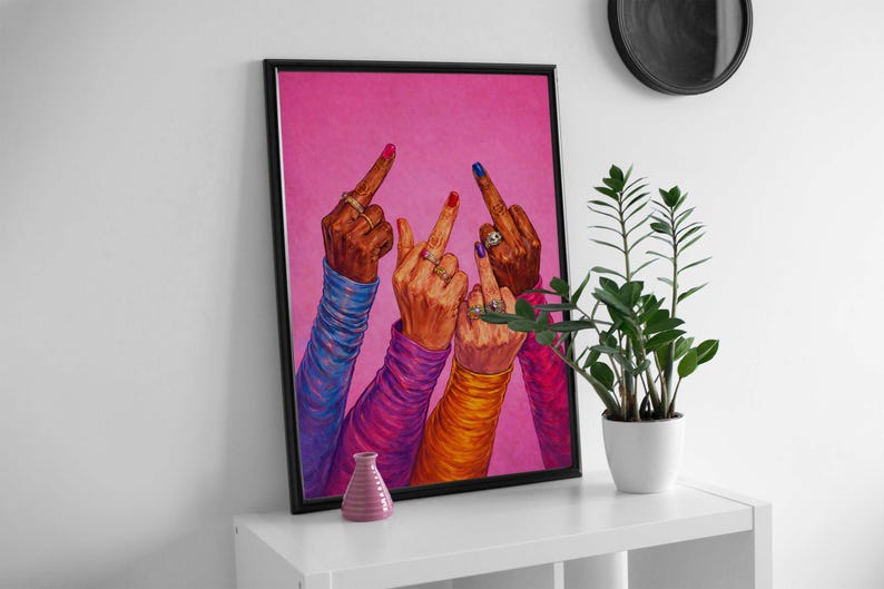 Contemporary feminist art print celebrating rebellion and individuality