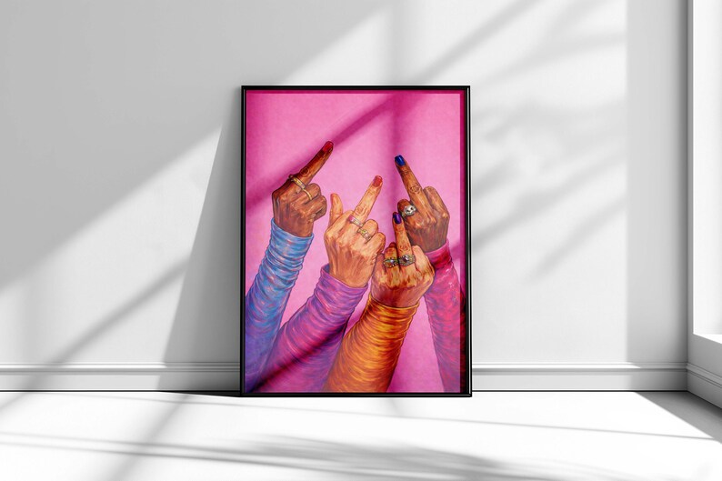 Modern feminist decor artwork symbolizing strength and self expression