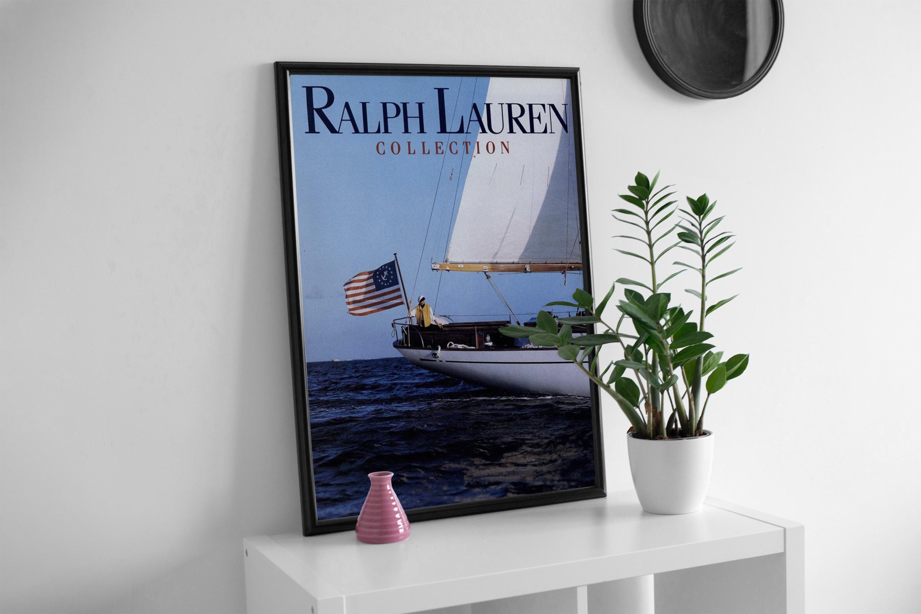 ꧁レア꧂ Ralph Lauren／ヴィンテージ／プリント／USA製／船モチーフ Vintage Ralph Lauren Ship Poster – American Flag, Ocean