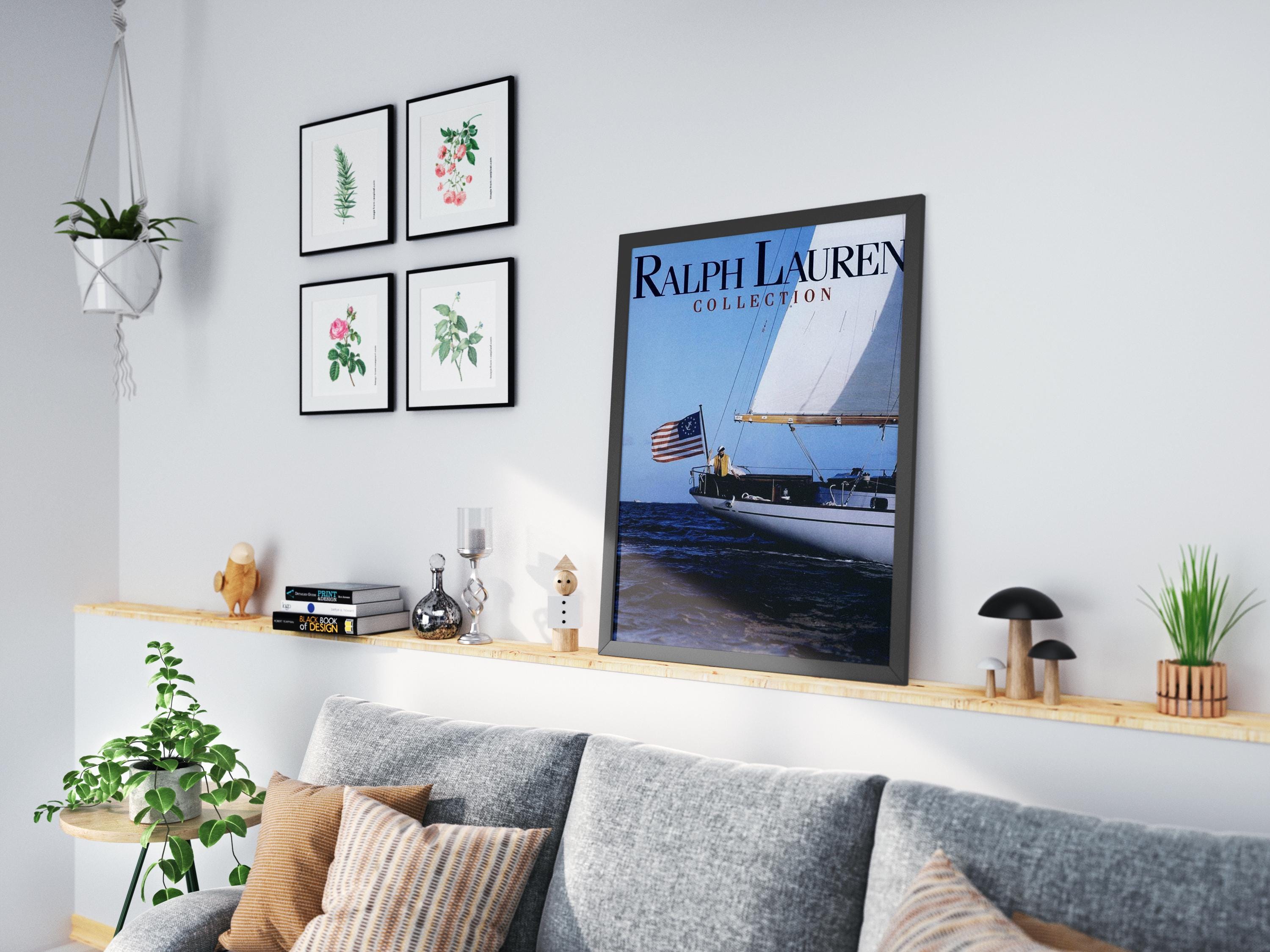 Vintage Ralph Lauren Ship Poster – American Flag, Ocean