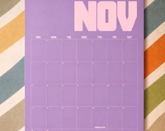 2026 Pastel Retro Wall Calendar | Modern Vintage Design