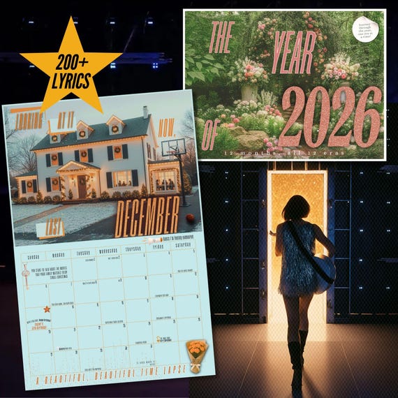 2026 Eras Wall Calendar |  Showgirl Lyrical Calendar |  Lyrics-Inspired Fan Gift