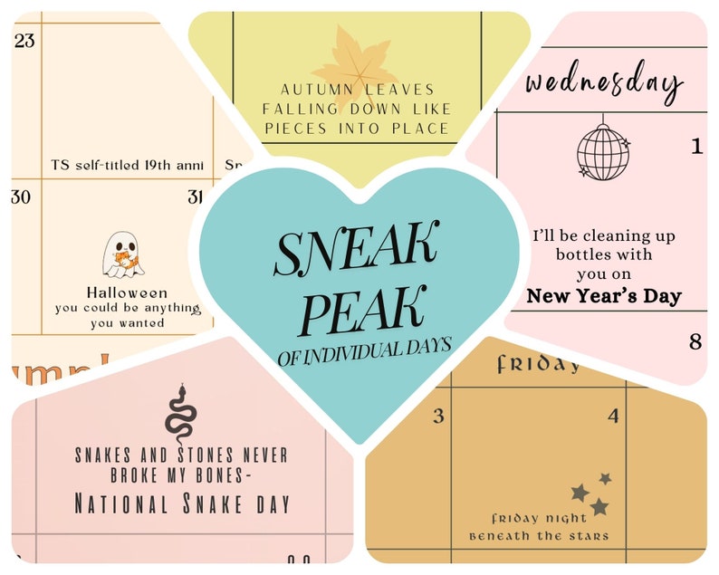 Taylor Swift Eras Tour 2025 Lyrical Calendar Album Anniversaries