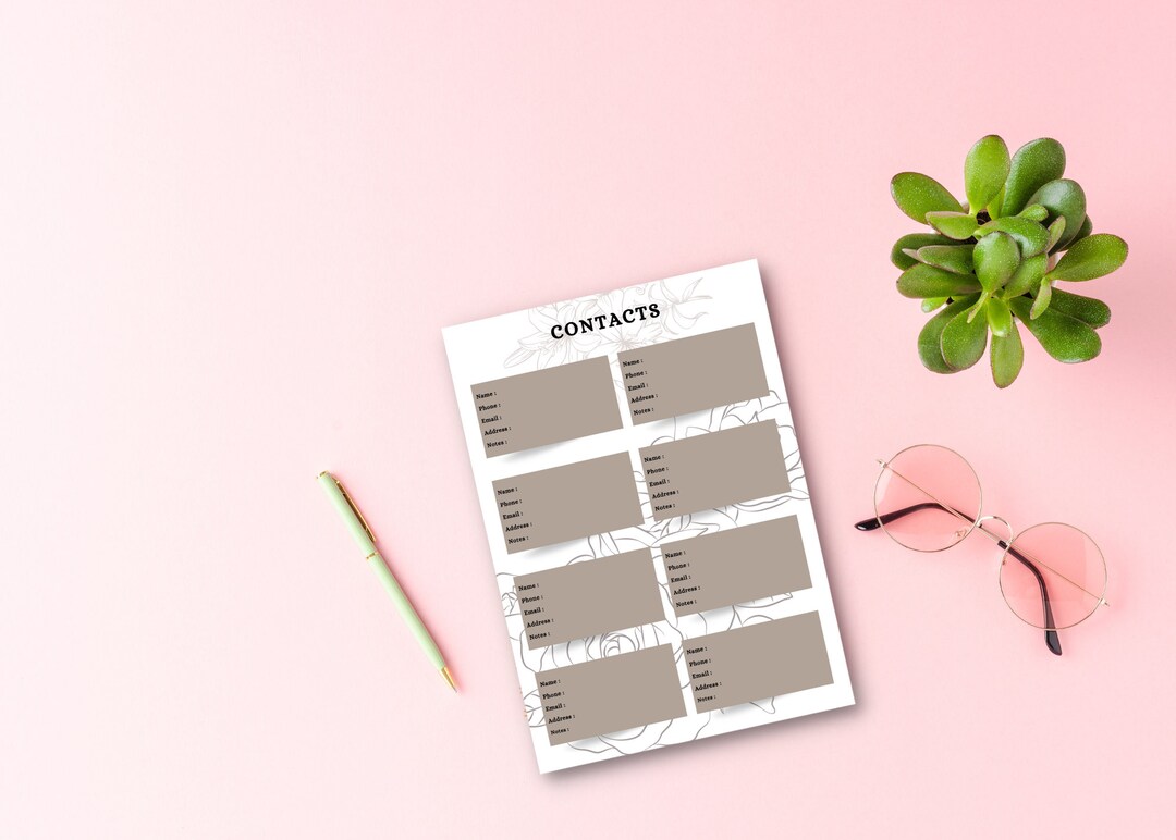 Comprehensive Background List Comprehensive Contact List Organizer Digital Download - Etsy