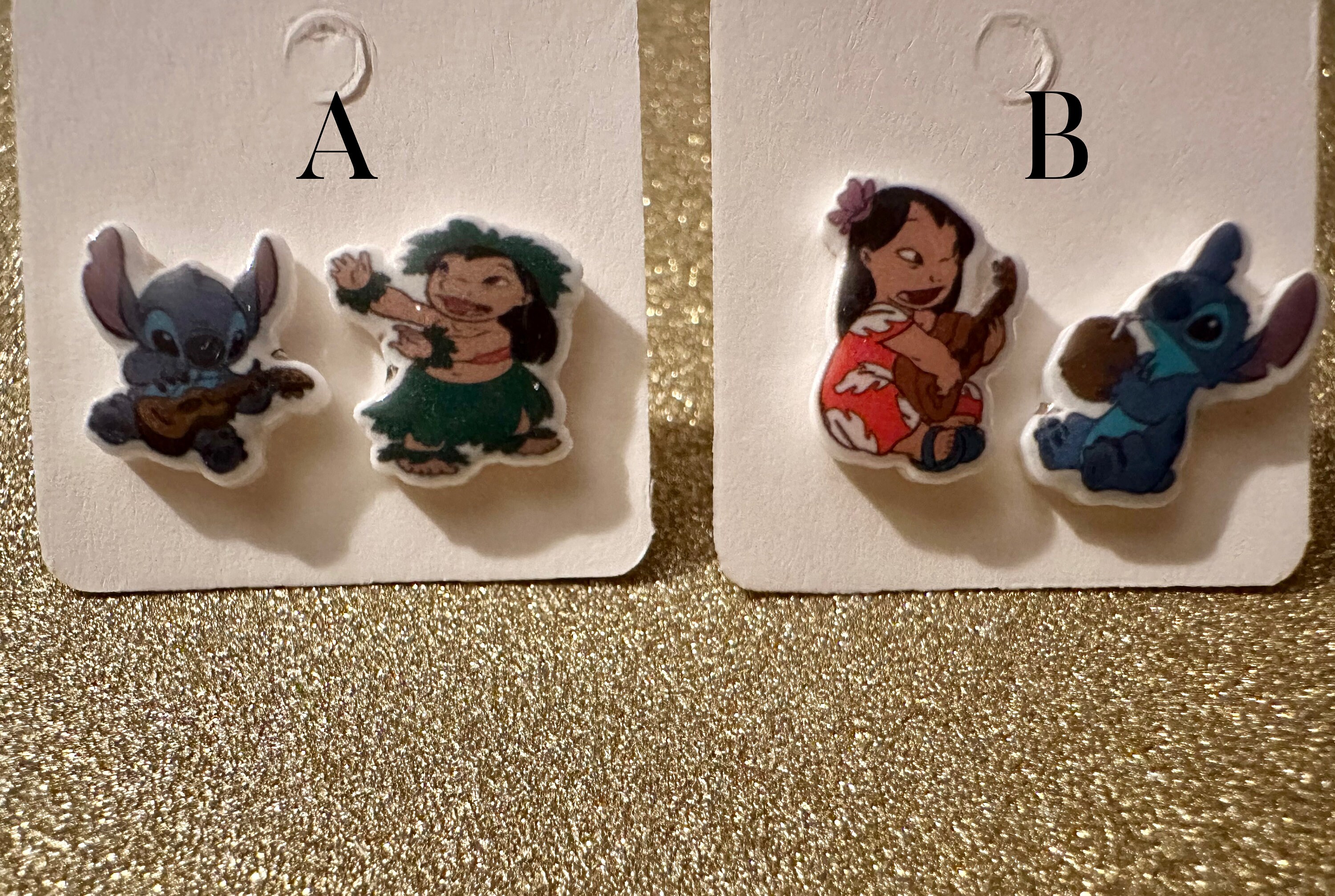 Disney Stitch and Lilo Earrings, Lilo and Stitch Disney Earrings, Disney Jewelry Etsy