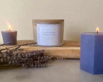 Lavender Essential Oil Candle: All Natural Soy & Beeswax Candle