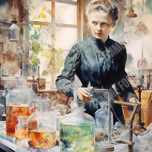 Marie Curie - Digital Art Print - Pioneer of Radioactivity - Instant Download