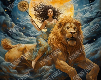 Inanna Sumerian Goddess Digital Art Print | Ishtar Mesopotamian Wall Art | Queen of Heaven Decor | Divine Feminine Spiritual Gift Poster