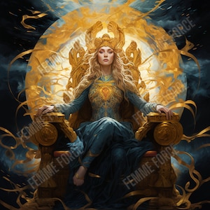 Norse Goddess Freyja Digital Art Print - Love, Beauty, and Fertility Deity - Instant Download