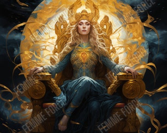 Freyja Norse Goddess Digital Print | Freya Viking Wall Art | Divine Feminine Decor | Norse Mythology Poster | Spiritual Pagan Gift