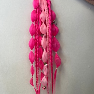 Pink bubble braids
