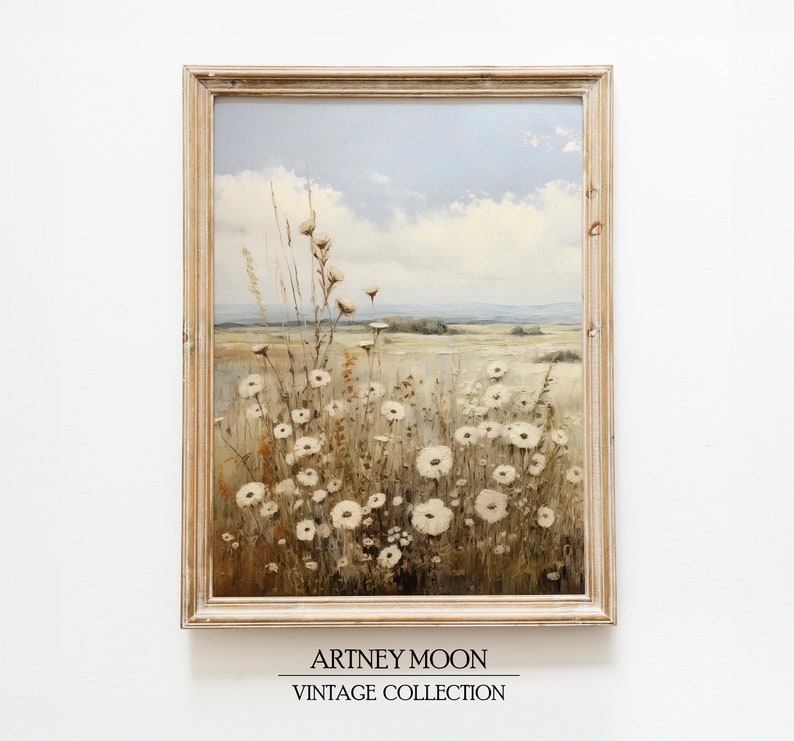 Vintage Wildflowers Gallery Set of 6 Rustic Landscape Art Prints Spring ...