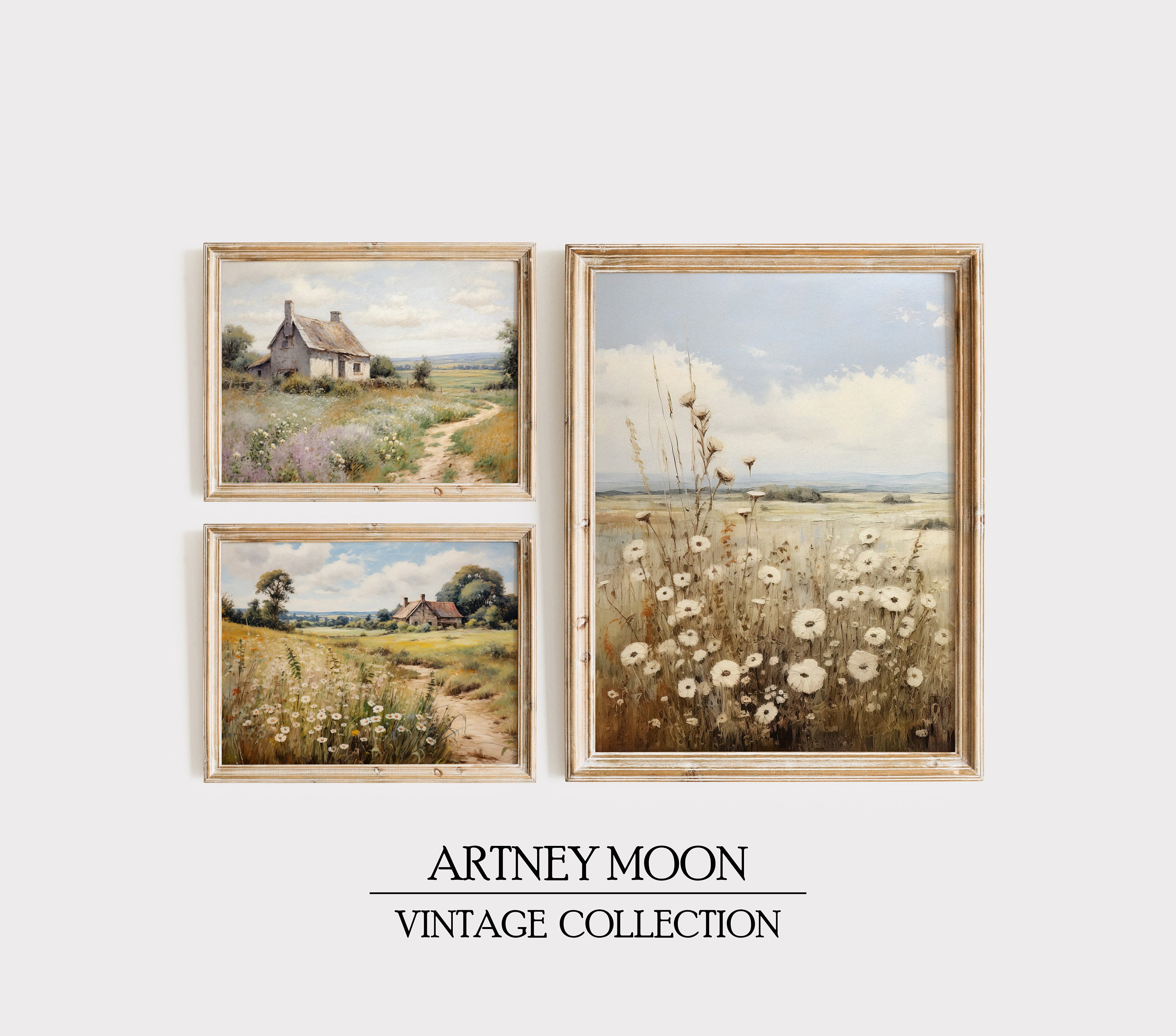 Vintage Gallery Set of 9 Summer Landscape Art Prints Farmhouse ...