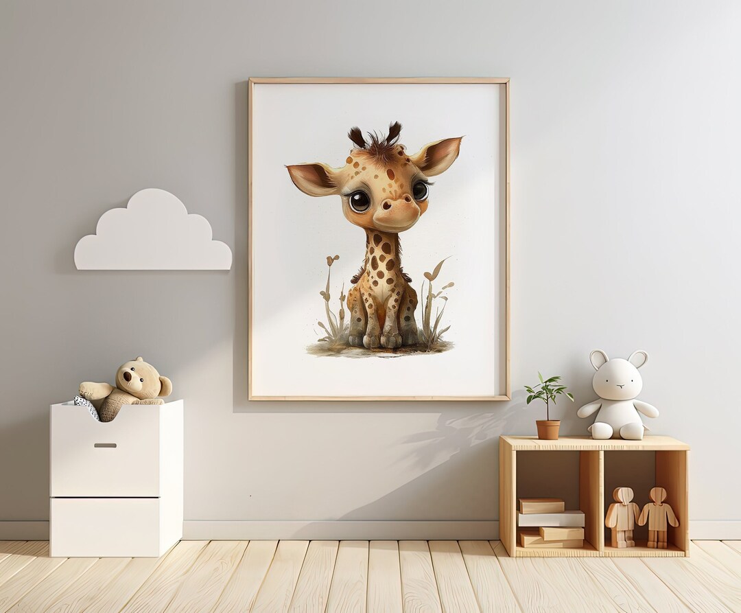 Cute Baby Giraffe Safari Nursery Art Print for Children Etsy