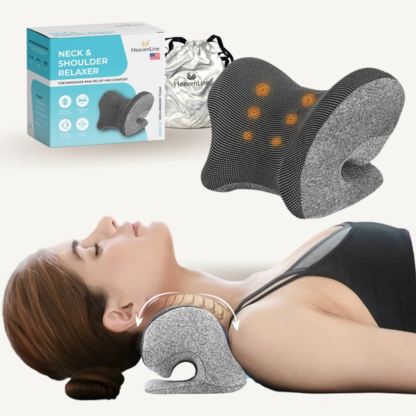 Heavenline Neck Stretcher and Shoulder Relaxer for Tension & Tightness, TMJ Cloud Magnetic Therapy. Posture Improvement and Spine Alignment