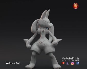 Lucario model | Detailed 3D Print | Perfect for Display or Collecting