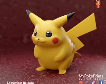 Chubby Pikachu model | Detailed 3D Print | Perfect for Display or Collecting