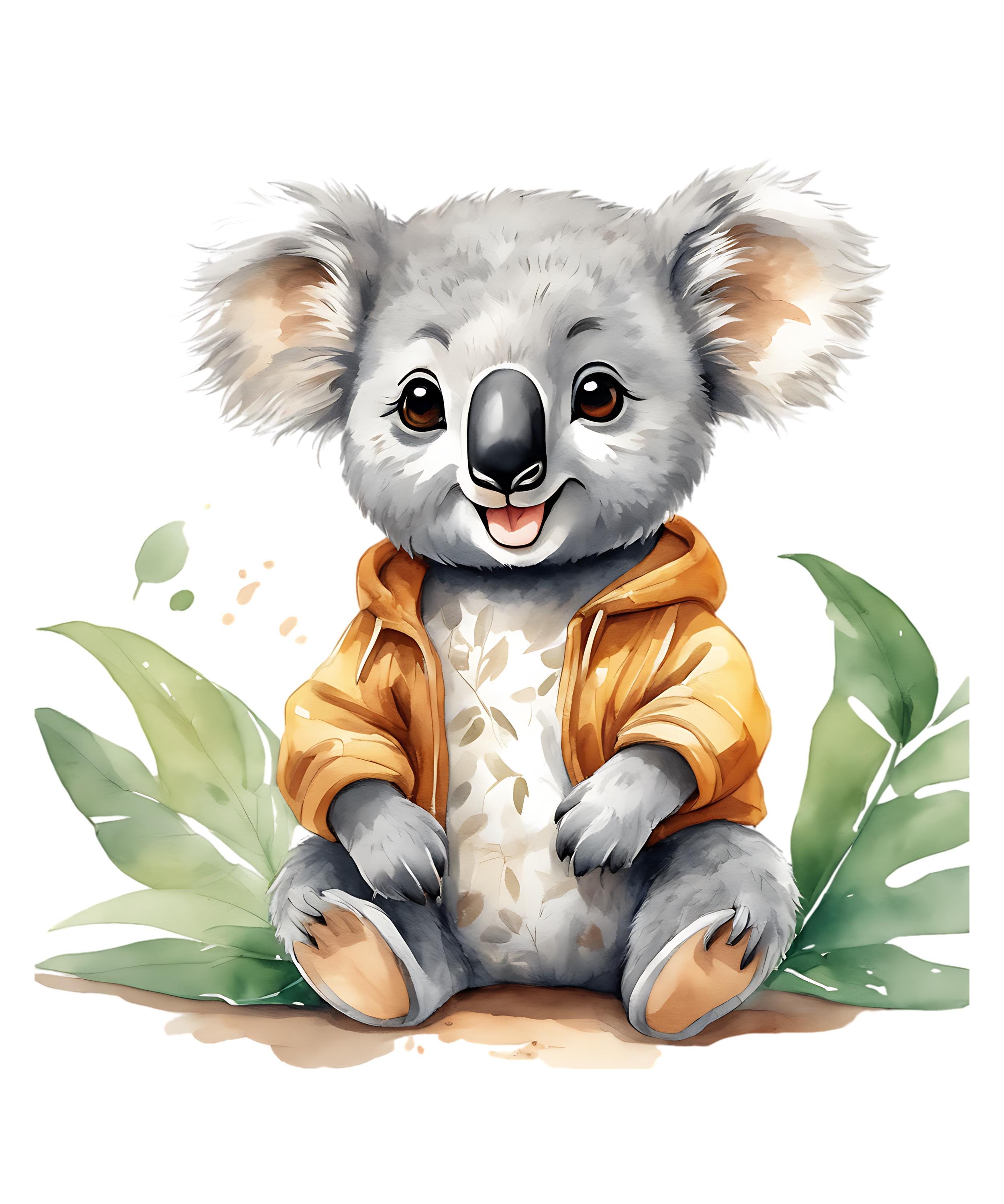 Koala Clipart, Cute Baby Koala PNG, Australian Animal Clipart, Safari ...