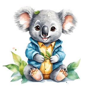 Koala Clipart, Cute Baby Koala PNG, Australian Animal Clipart, Safari ...