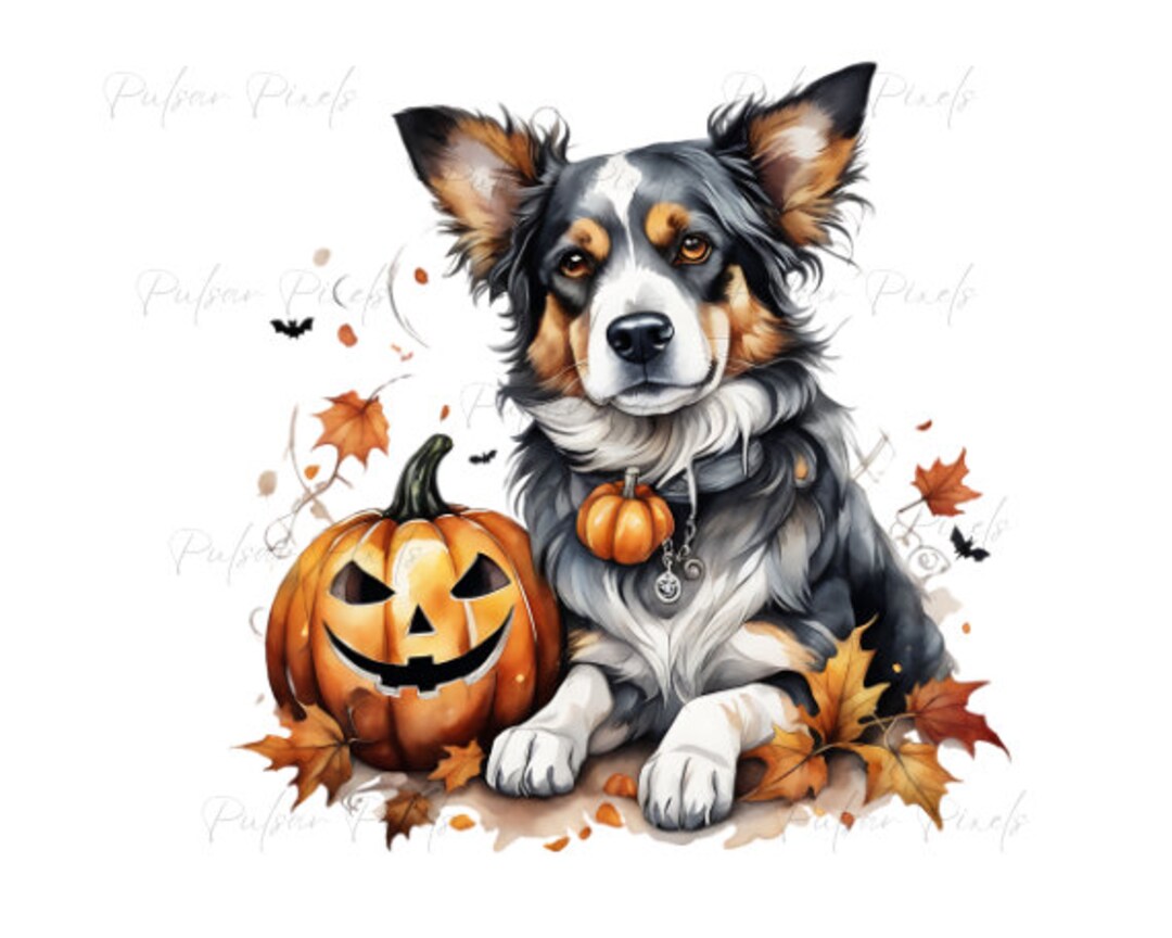 Watercolor Halloween Dog Clipart - Jack O Lantern, Halloween Cute ...
