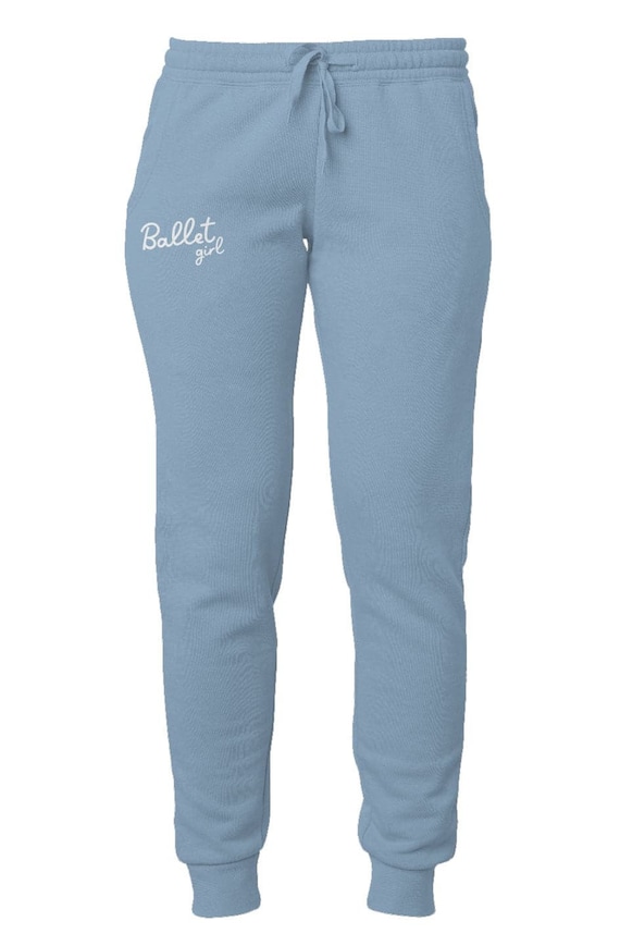 Calça de moletom feminina BALLET GIRL azul, roupa de lazer, calças