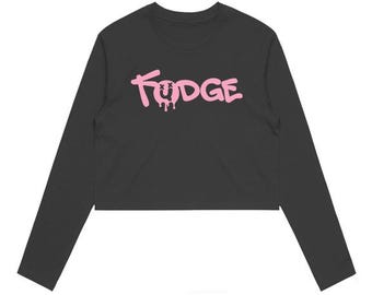FUDGE Women’s Cropped Long Sleeve Top – Trendy Streetwear & Dancewear Essential - Black