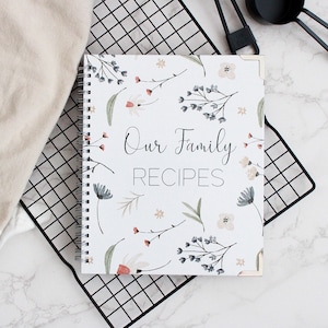 Blank Recipe Book To Write In Your Own Recipes DIY Family Recipe Journal to Create Your Own Cookbook 100 Page Empty Spiral Recipe Notebook