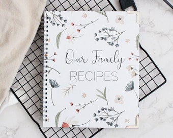 Blank Recipe Book To Write In Your Own Recipes DIY Family Recipe Journal to Create Your Own Cookbook 100 Page Empty Spiral Recipe Notebook