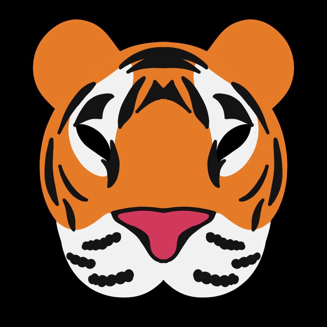 Digital Download Tiger Mask Template - Etsy