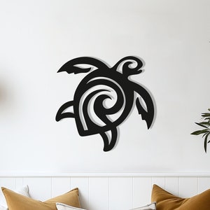 Arte de pared de metal abstracto de tortuga marina para amantes de los animales, decoración de pared con temática oceánica, arte de pared de metal de casa de playa, adornos de pared náuticos con vida marina