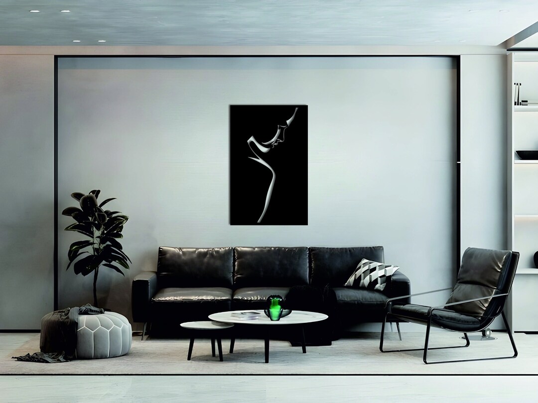 Metal Wall Art Framed Metal Wall Art Woman Face and Body Shape Etsy