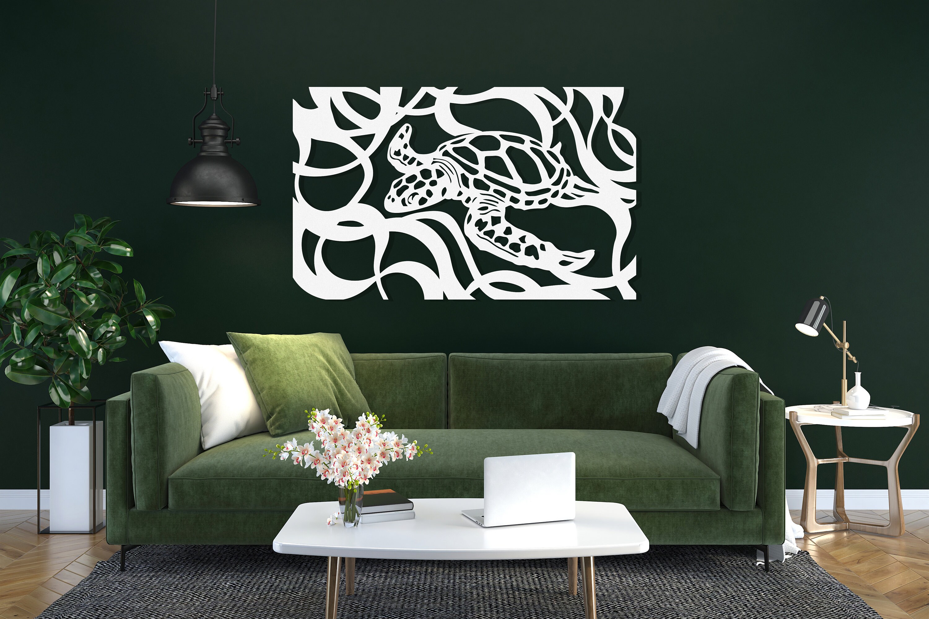 Regal Art & Gift Decorazione da parete a forma di tartaruga marina, set di 5 pezzi in metallo dipinto a mano, decorazione per interni ed esterni