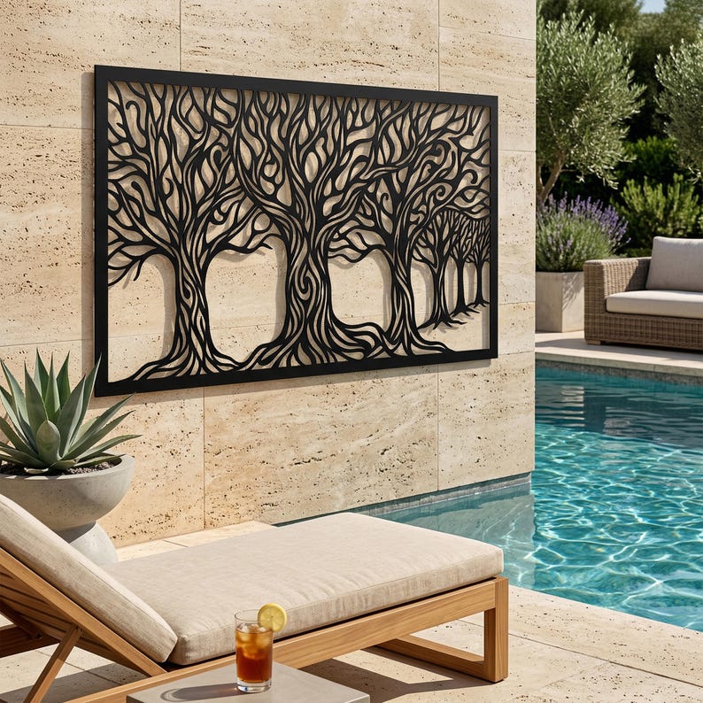 Tree of Life Forest Metal Wall Art | Large Outdoor Garden Decor ...