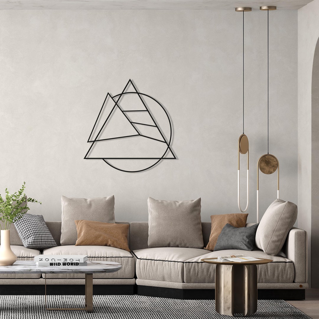 Geometric Metal Wall Art: Mid-century Modern Living Room Decor - Etsy