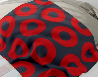 Phish Donuts Fleece Blanket: Red Pattern Throw
