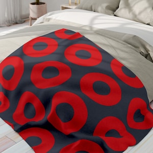 Phish Donuts Fleece Blanket: Red Pattern Throw