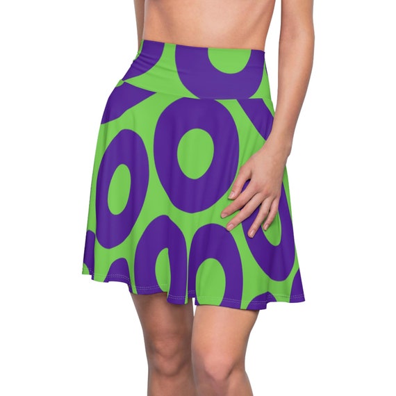 Green and Purple Phish Donut Skirt, Festival Clothing, Skater