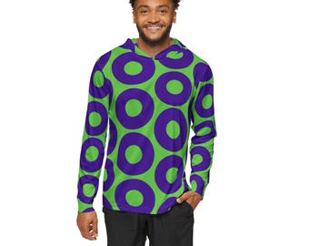 Groen en paars Phish Fishman Donuts-patroon UPF 50+ Sunshirt hoodie, UPF 50+, phish-sunshirt, vochtafvoerend, concert, festival, strand