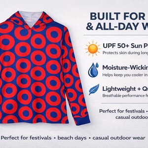 Phish Donuts UPF 50+ Performance Sun Hoodie | Lightweight Moisture-Wicking Shirt image 4