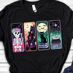 Halloween PNG Cute Skeleton, Witch Cat, Haunted House, Crystals – Spooky Digital Stickers Bookmarks, Scrapbooking, Journal Ephemera Clipart