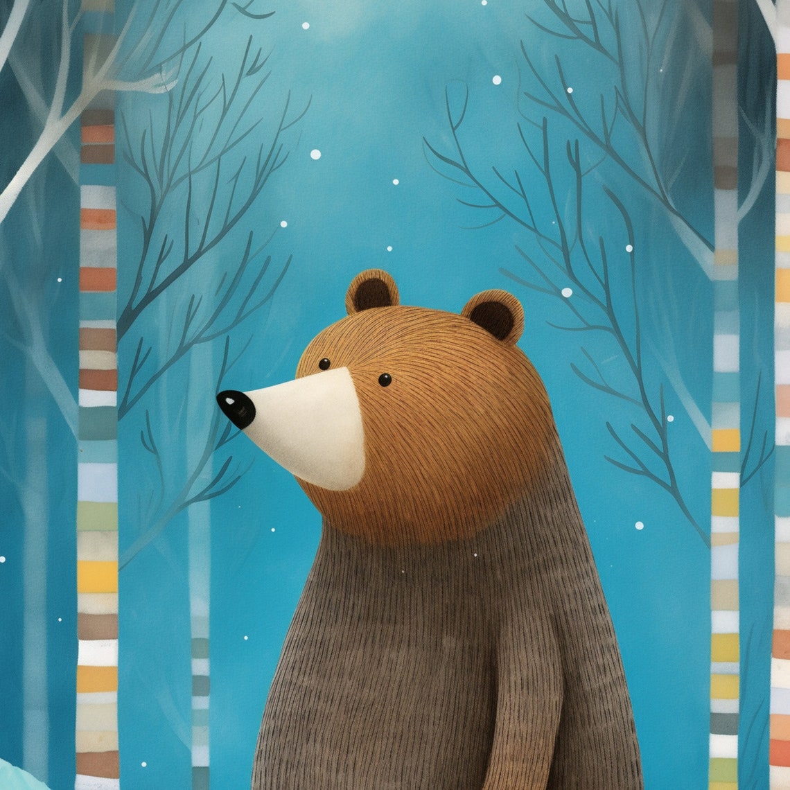 Bear Art Printable Bear Wall Art Brown Bear Nursery Decor Kids Room Art ...