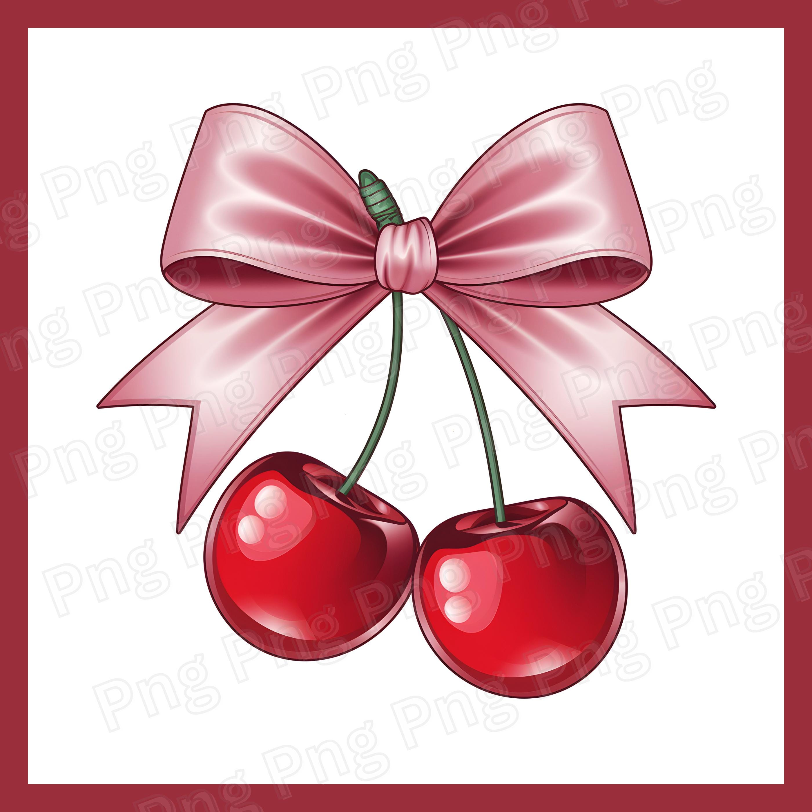 Cherry Bow Png Cherries Png Fruit Png Retro Cherry With Pink Bow cherry-bow-png-cherries-png-fruit-png-retro-cherry-with-pink-bow