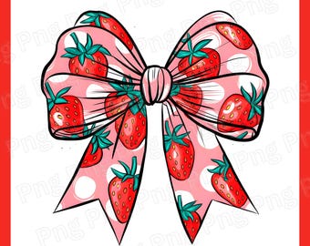 Coquette Strawberry Bow Png Polka Dot Design Trendy Shirt Png Fruit Png Cute Strawberry Png Cottagecore Aesthetic Coquette Png Girly Bow Png